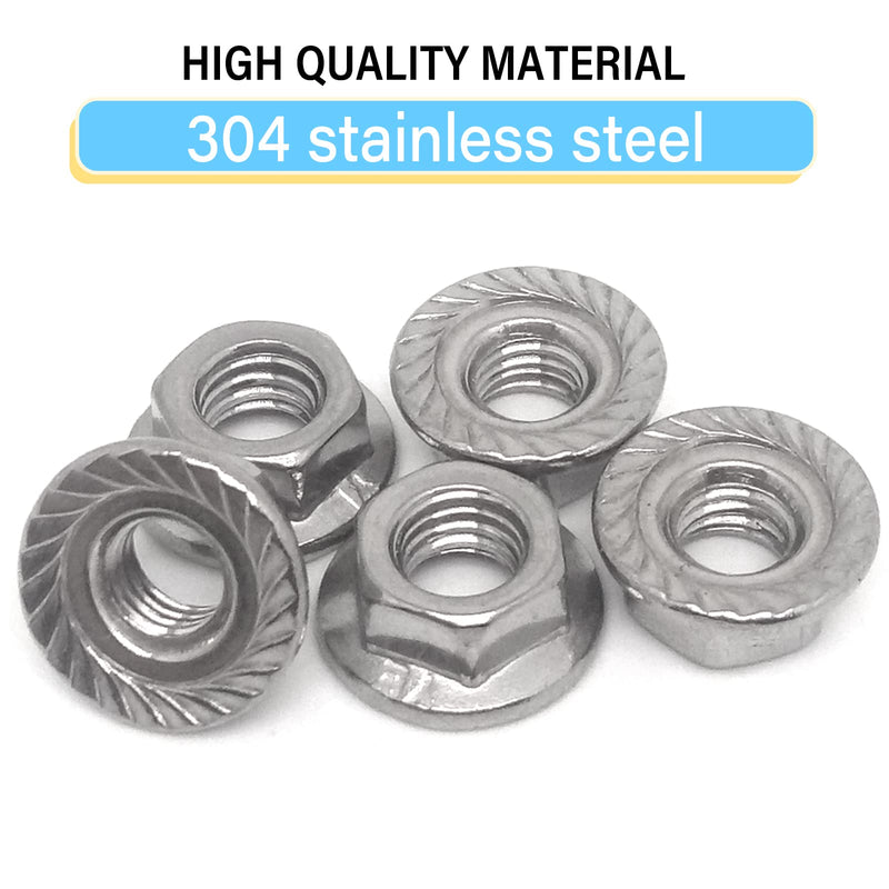 [Australia - AusPower] - 10pcs 304 Stainless Steel Flange Nuts,Left Hand Hex Flange Lock Nuts(M5x0.8mm) M5x0.8mm 