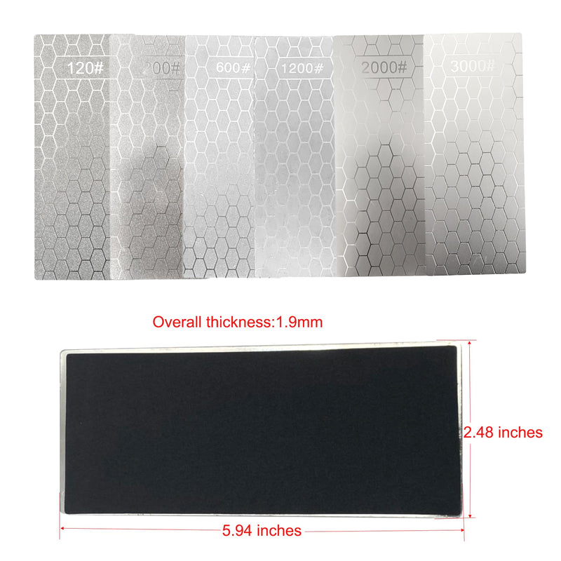 [Australia - AusPower] - Pack of 6 Diamond Sanding Plates, 120# 200# 600# 1200# 2000# 3000# Diamond Grinding from Extra Coarse to Extra Fine Grit for Various Tools 120+200+600+1200+2000+3000 