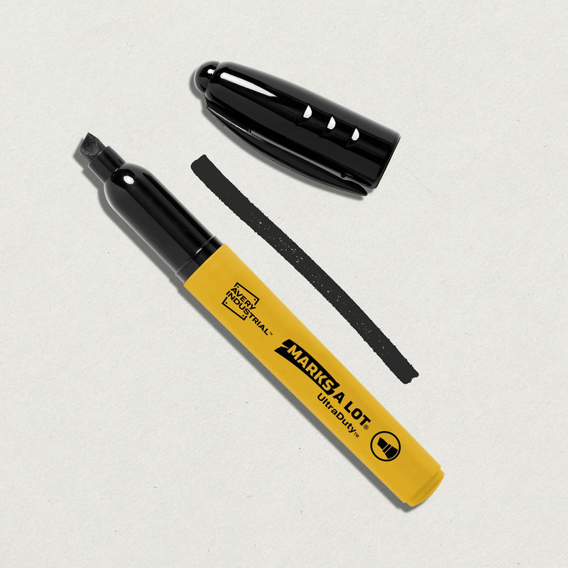 Avery Marks A Lot UltraDuty Chisel Tip Permanent Markers, Water Resistant Ink, For Jobsites and Tough Environments, 12 Black Markers (29842)