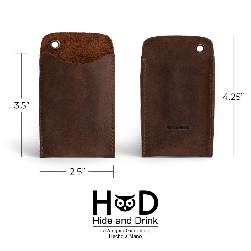 Hide & Drink, EDC Pocket Slip, Multitool Sleeve & Pen Holder for Everyday Use, Camping Accessories, Small Tool Organizer, Full Grain Leather, Handmade Bourbon Brown