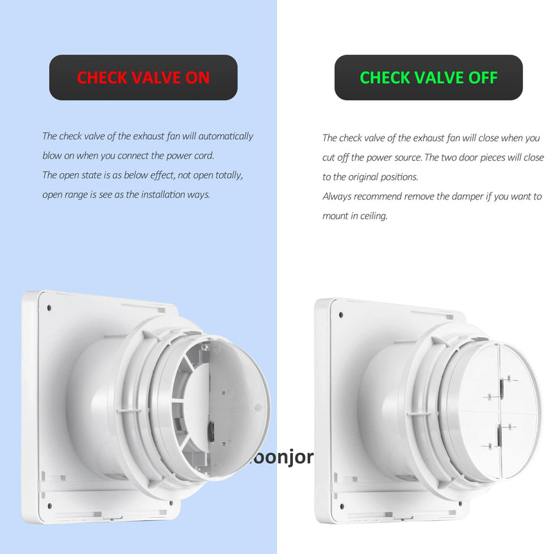 4inch Exhaust Fan, Window Wall Mount Vent Extractor Fan | Button Switch, Cord Included, For Kitchen Bathroom Workshop Garage, Grilles Panel with Mesh 4inch Grilles Panel with Mesh