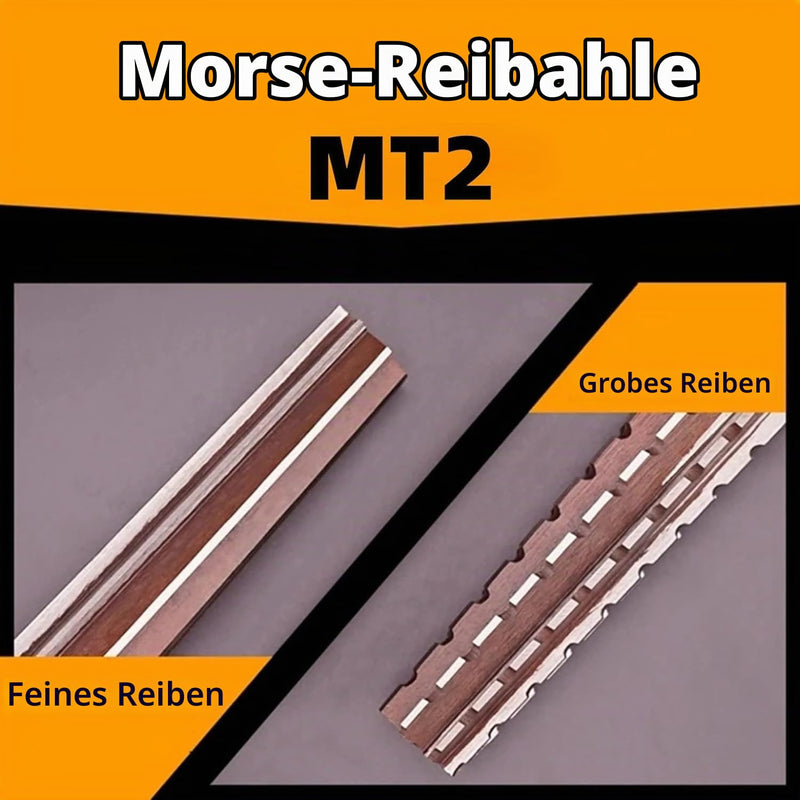 MT2 Reamer, 2 Pieces Fine/Coarse Reamer Set, Cylinder Shank, Hand Reamer, HSS Morse Taper Reamer, Tapered Machines, Reamer Taper Cutter for Drilling Processing, 1.5 x 12.5 cm