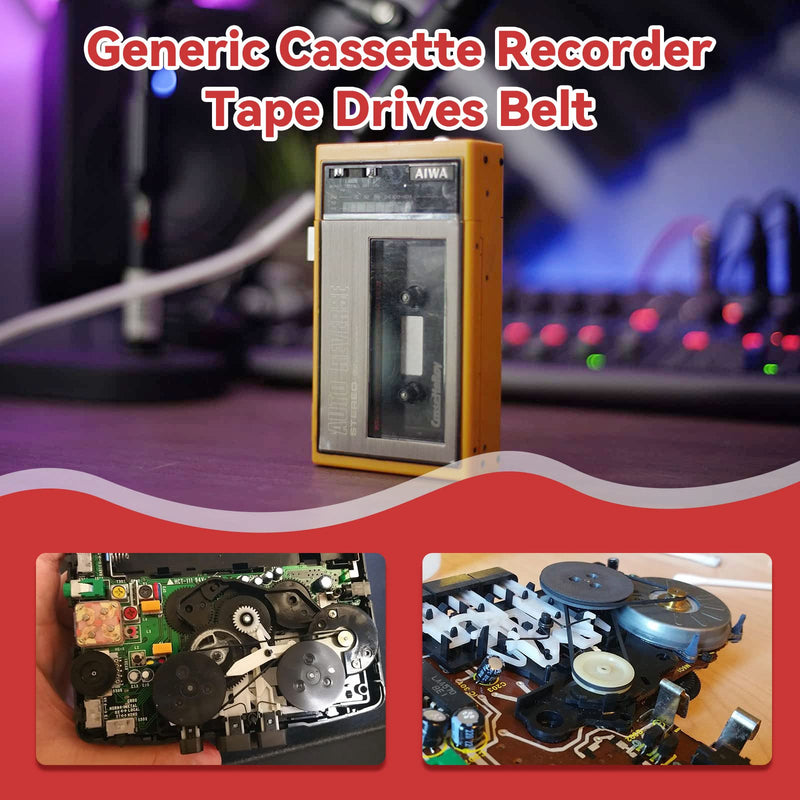 [Australia - AusPower] - Recorder Rubber Belts, Cassette Recorder Repair Maintenance Mix Cassette Rubber Square Belt 40-135MM (50PCS) 