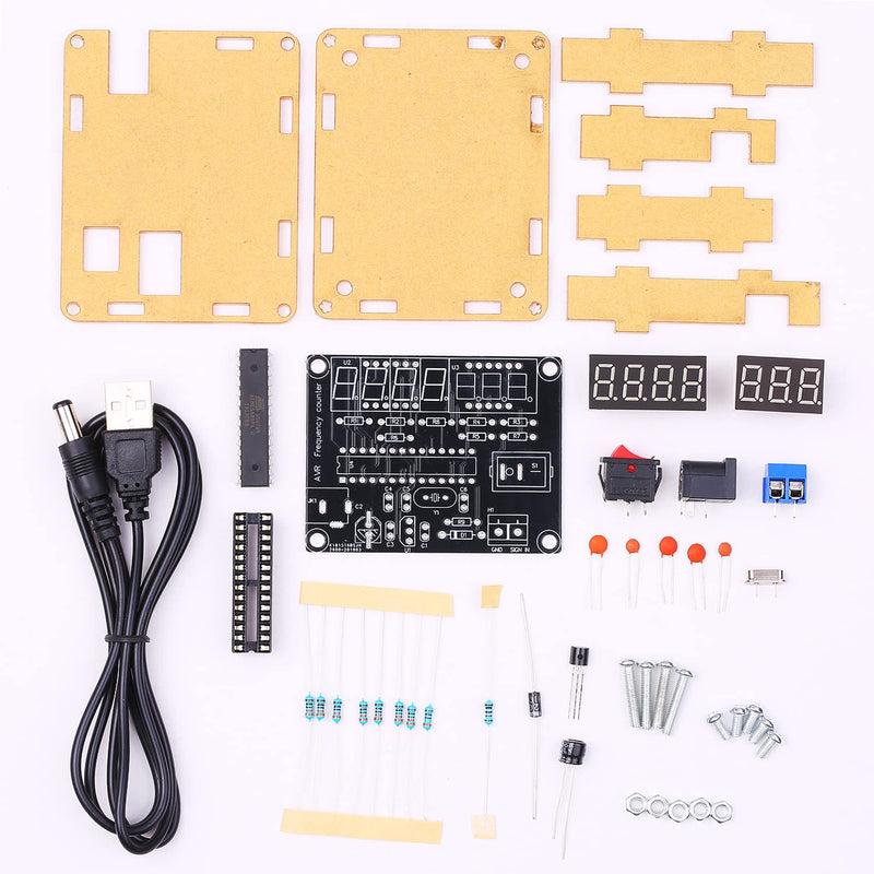 LANRU 10MHz Frequency Meter DIY Kit Frequency Counter AVR Frequency with Shell Counter Cymometer Frequency Measurement 0.000 001Hz Resolution