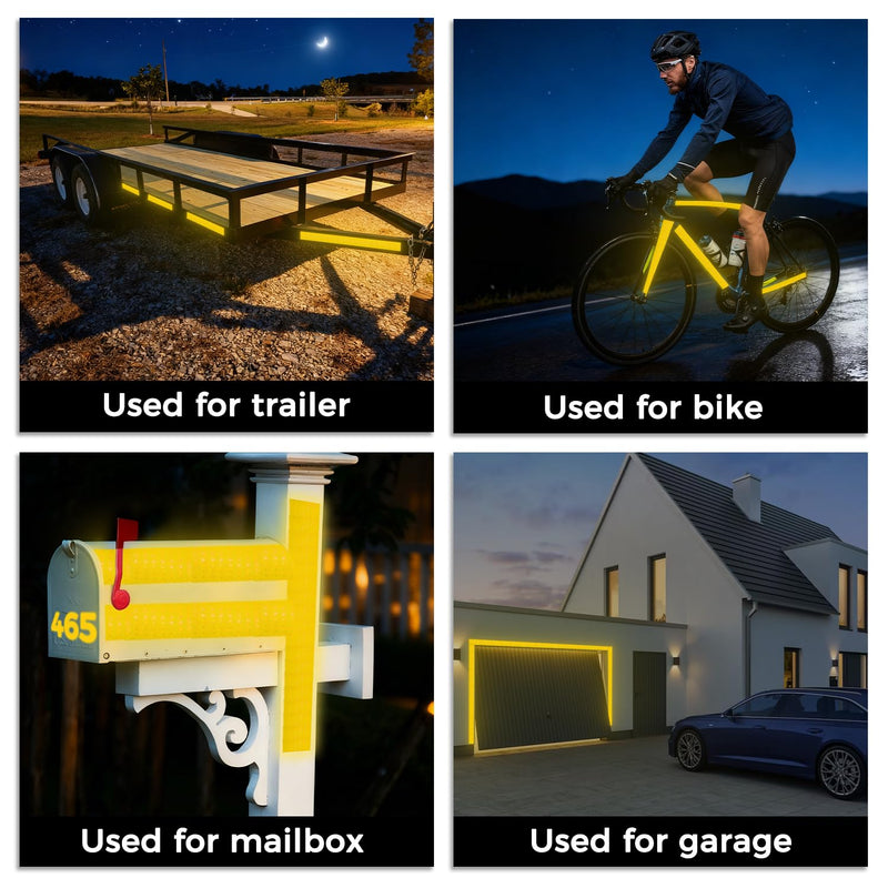 SWRT Reflective Tape 2 Inch x 30 Feet DOT-C2 Shining Star Fade Resistant Yellow Reflective Tape Outdoor Waterproof Strong Adhesive Safety Warning Tape Reflector Conspicuity Tape for Trailer Truck Bike 2IN x 30FT