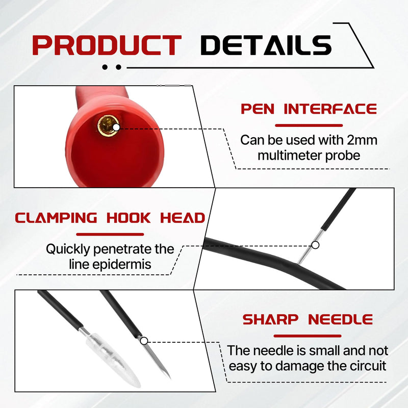 [Australia - AusPower] - 4 Pcs Needle Probes, Probe Back Probe Kits, Wire Puncture Probe Insulated Back Probe Non Destructive Pinning, Needle Micro Pin Stainless Steel Tipped Tip for Banana Socket Tester (0.7mm 1mm) 0.7mm 1mm 