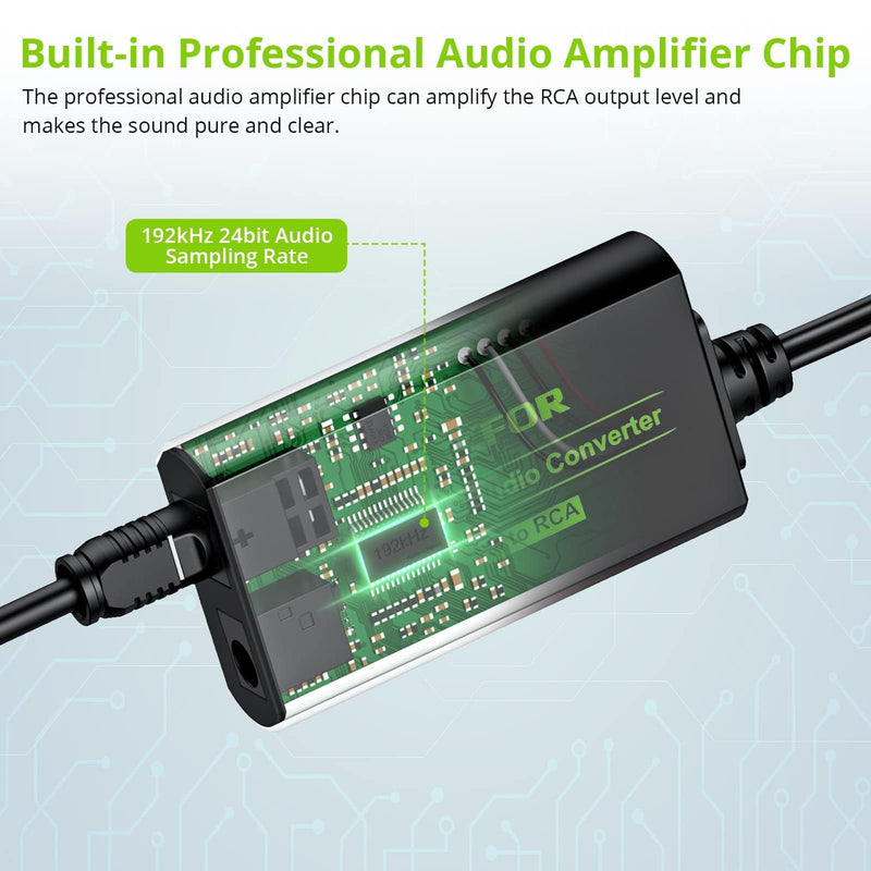 [Australia - AusPower] - LiNKFOR 192kHz DAC Converter Digital to Analog Converter Digital Optical SPDIF Toslink to Analog Stereo Audio RCA L/R Audio Adapter with Optical Cable for HDTV Blu Ray DVD Amps TV Box Game Console RCA Male 