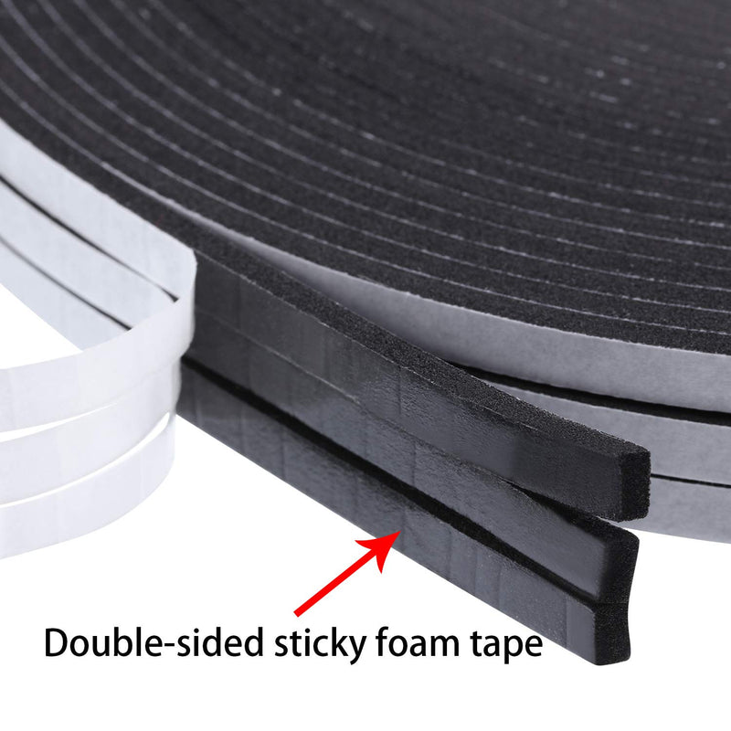 [Australia - AusPower] - Tatuo Double Sided Foam 1/8 Inch Mounting Adhesive Thick Tape Foam Seal Tape, 3 Rolls (1/4 Inch Wide by 32.8 Feet Long Each Roll) 1/ 4 Inch Wide by 32.8 Feet Long Each Roll 