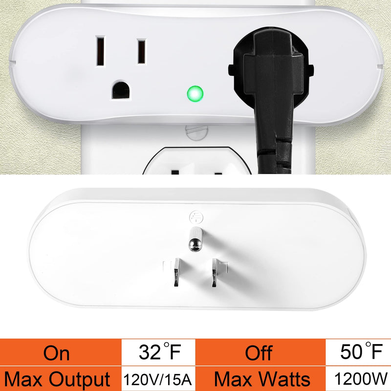 [Australia - AusPower] - Thermostatically Controlled Outlet: (2 PCS)Automatically Turn on Below 32℉, Turn Off Above 47℉ Unnecessary to Turn Off Power Manually in Cold Winter Cube 2 2 PCS 