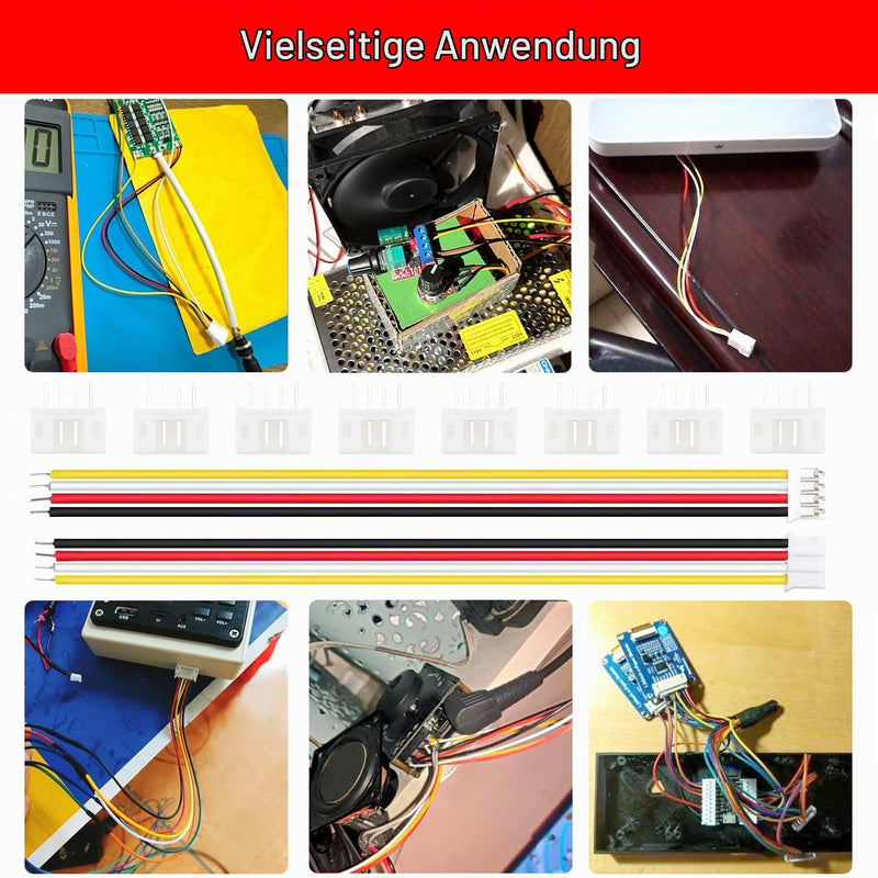 30 Sets JST 2.0 PH 4 Pin Connectors, Mini Micro JST 2.0 mm 4-Pin Connector with 150 mm 22AWG Cable & Female 4 Pin + Plug
