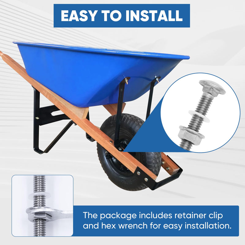 [Australia - AusPower] - Wheelbarrow Carriage Bolts and Nuts Kit,5/16-18 Stainless Steel Carriage Bolts 5",3-1/2",2-3/4",2-1/4",3/4",Flange Hex Nuts,Retainer Clips,Hex Wrench,Wheelbarrow Handles Replacement kit(18 Sets) Carriage Bolts Kit(18 Sets) 