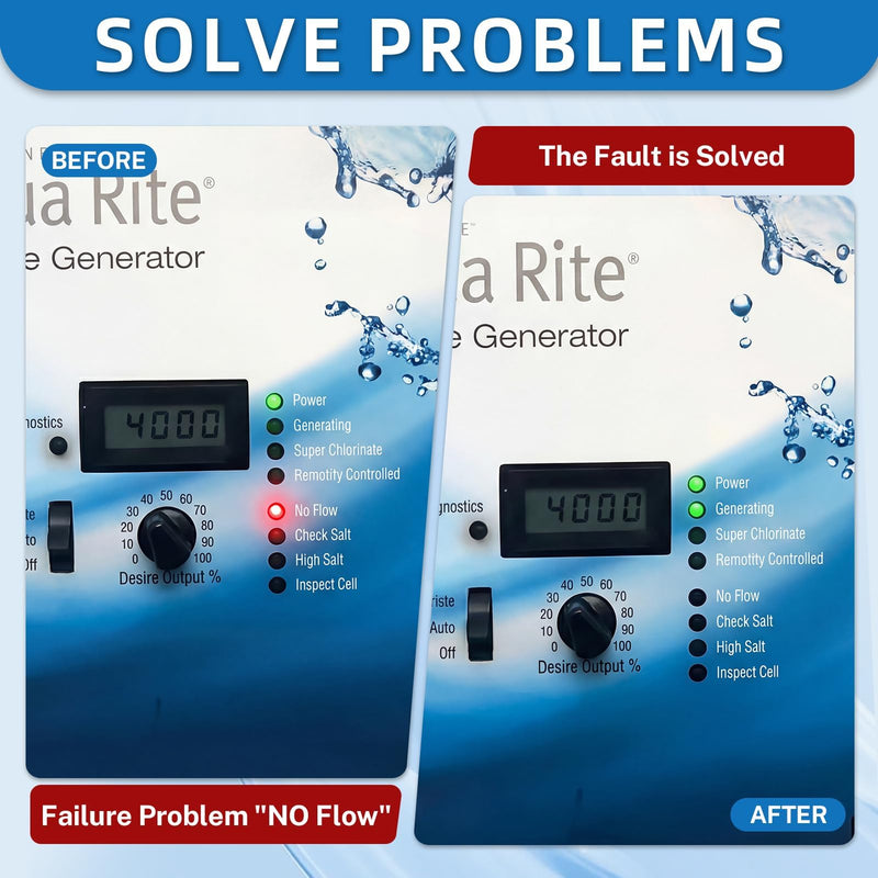 [Australia - AusPower] - Upgraded GLX-FLO-RP Flow Switch Fit for Hayward Goldline Aquarite Salt System, Metal Pool Water Flow Sensor for Hayward Salt Cell and Chlorine Generator with w/Tee and 15ft Cable 