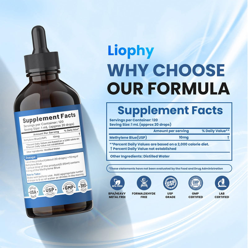 Methylene Blue, Methylene Blue Droplet, 1% USP, 4.06 Fl Oz