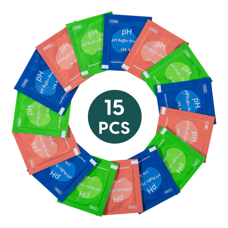 [Australia - AusPower] - 15 Pack PH Calibration Powder, 5 Each for PH 4.00, PH 7.00 and PH 10.01 Calibration Buffer Powder, PH Tester Calibration Packets for PH Meters 