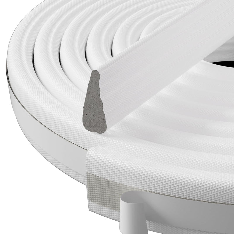 Weather Stripping Door Seal Strip, 196 inch * 3 Wedge-Shape Window Foam Seal Strip, Soundproofing, Winter Insulation Tape Strip for Frame, Noise Blocker, Door Gap Filler for Exterior White