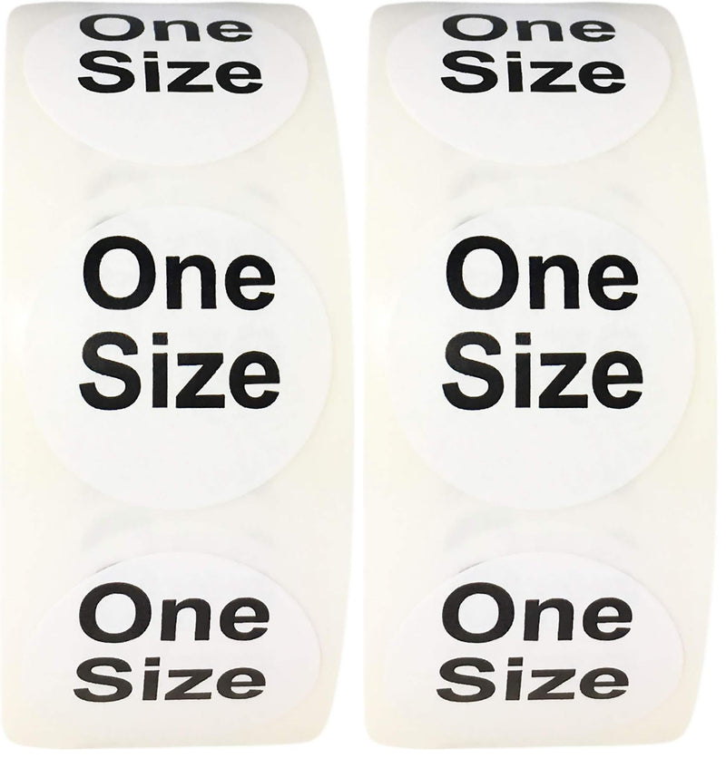 White Circle One Size Clothing Size Stickers for Retail Apparel 0.75 Inch 500 Total Adhesive Labels (Pack of 2) 3/4" Circle (Pack of 2)