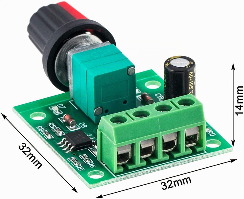 RUNCCI-YUN 6pcs 1.8V 3V 5V 6V 7.2V 12V 2A PWM Motor Speed Controller, DC Speed Controller 12V, Motor Speed Switch Controller LED Volt Regulator Speed Controller