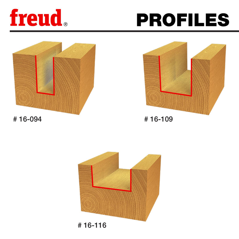 Freud 89-670: 3 Piece Undersized Plywood Bit Set (1/2" Shank)