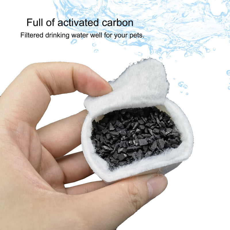 [Australia - AusPower] - 16 Pack Pet Fountain Filter Replacement,8 Carbon Filters and 8 Foam Pre-Filter Replacement Compatible with Multiple Pet Water Dspensers Water Bowl 8 Carbon filters+8 Foam filters 