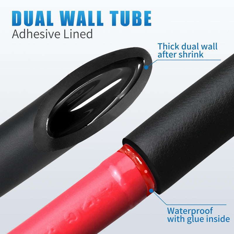 [Australia - AusPower] - ELECFUN 3 Inch Heat Shrink Tubing Roll, 3:1 Large Marine Grade Adhesive Lined Heatshrink Tube, Heavy Duty Dual Wall Shrinkable Wiring Wrap, Seal Against Moisture Corrosion and Air Leakage 4ft 3Inch Black-4Ft 