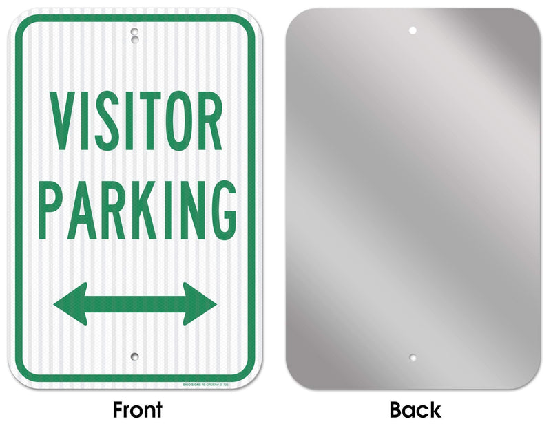 Visitor Parking Sign, No Parking Sign, 12x18 Inches, 3M EGP Reflective .063 Aluminum, Fade Resistant, Made in USA 12x18 Reflective