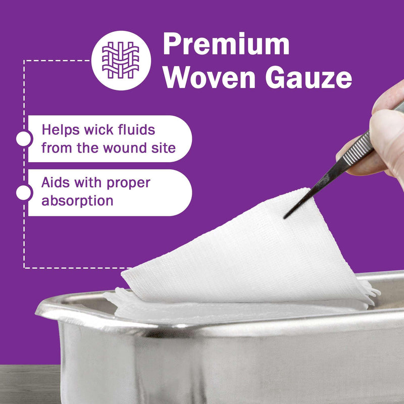 [Australia - AusPower] - 4x4 Gauze Pads 100% Cotton - 200 Non Sterile Gauze Pads for Medical Facilities, Wound Care, and First Aid - Woven 8 Ply 200 Count 