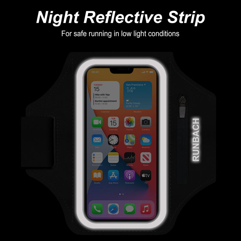 [Australia - AusPower] - Armband for Samsung Galaxy S24 Ultra/S23 Ultra/S22 Ultra/S21 Ultra/S20 Ultra/S24+/S23+/S22+/S21+/S20+/S10+/S9+/S8+, with Zipper Pocket for for Galaxy Buds and Car Key(Black) Black 