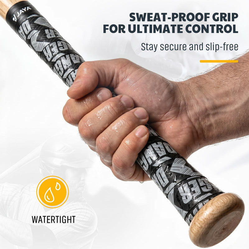 JAYA Bat Grip Tape 2 Pack Mixed Color - 1.1mm Cushioned Full Adhesive | Anti-Slip Sweat-Wicking | Pro-Level Control for Youth Adult Baseball Softball Players Danger