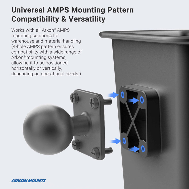 [Australia - AusPower] - ARKON Mounts Large Barcode Scanner Holder | Fits Large Barcode Scanners | 4-Hole AMPs Mount | Heavy Duty Design for Fulfillment Centers and Warehouses | Compatible Zebra Scanner Holster 