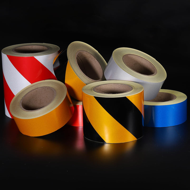 PATIKIL Reflective Tape, 1 Roll 2 Inch x 150 Ft Waterproof Adhesive High Visibility Caution Warning Safety Tape Reflector for Trucks Trailers Cars, Yellow Black 2 IN x 150 FT