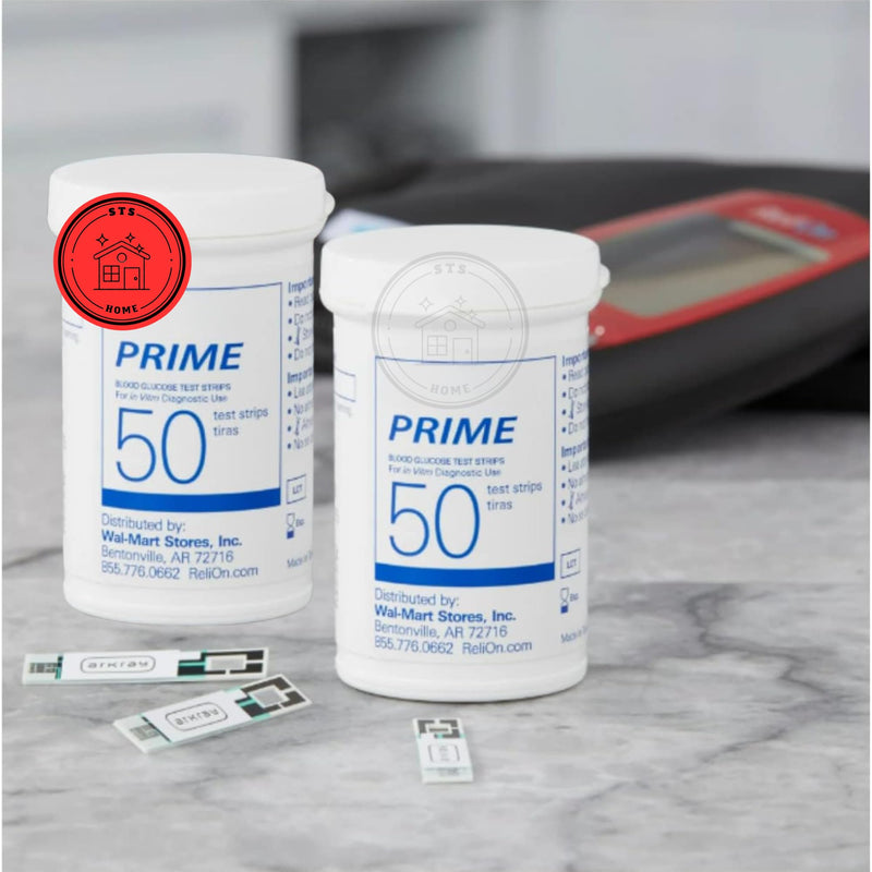 [Australia - AusPower] - Prime Blood Glucose Test Strips | Blood Glucose Test Strips | Test Strips for Diabetes | Blood Sugar Test Strips | Diabetic Test Strips | Prime Test Strips 100 Count + STS Sticker. 100 Count (Pack of 1) 