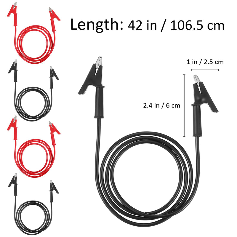 [Australia - AusPower] - OUNONA 8Pcs Alligator Clips Test Leads Dual Ended Wire Cable Jumper Wires with Alligator Clips Alligator Clips with Wires for Multimeter Testing Electrical Testing 42ft/1m 