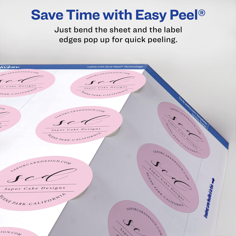 Avery Matte White Round Labels with Sure Feed, 1/2" Diameter, 3,850 Matte White Printable Labels 3,850 Labels