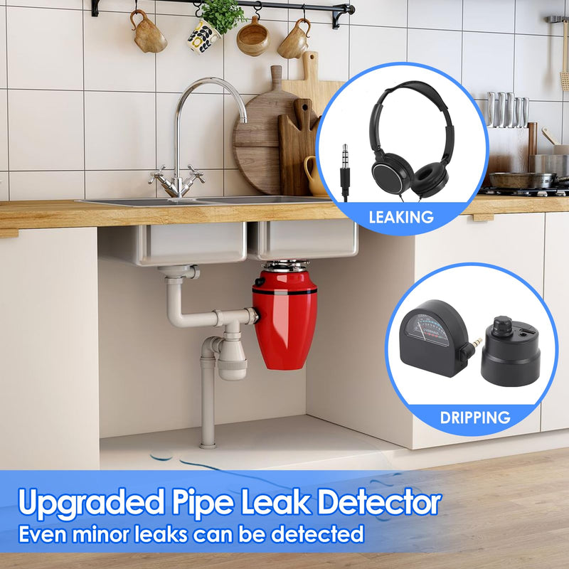Water Leakage Detection for Home, Underground Water Leak Detector Sensor Alarm for Home, Pipe Leak Leakage Detector Sound Intensifier for Site Construction, Tube Construction, Car Maintenance (#2) #2