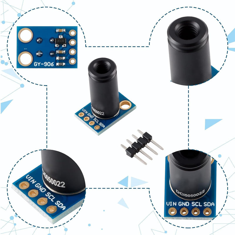 [Australia - AusPower] - Ticfox MLX90614-DCI Non-Contact Infrared Temperature Sensor Module High Precision Infrared Temperature Sensor Module Long Distance DIY PCB Electronic Components 