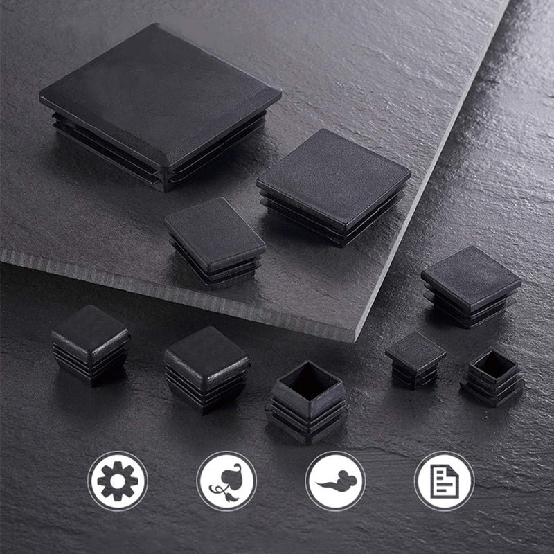 [Australia - AusPower] - 4Pack 100mm (4 Inch) Square Plastic Plug, Square Tubing End Caps, Tubing Post End Cap for Square Tubing/Black Plastic Square Plugs 100x100 4 
