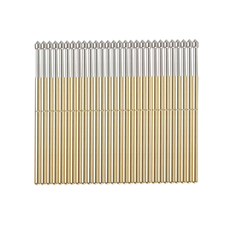 [Australia - AusPower] - 100PCS P100-E2 Spring Test Pins, 3A Spring Test Probe Pin Set, Brass 1.5mm Round Spring Test Probes, Conical Head Spring Probe Pin Replacement PCB Testing Tools 