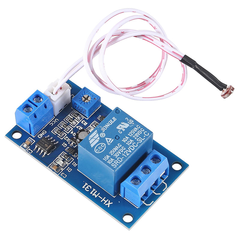 [Australia - AusPower] - 5pcs XH-M131 Photoresistor Relay Module, DC 12V 10A Light Control Switch Photoresistor Relay Module Detection Sensor Brightness Automatic Control Module with Cable 