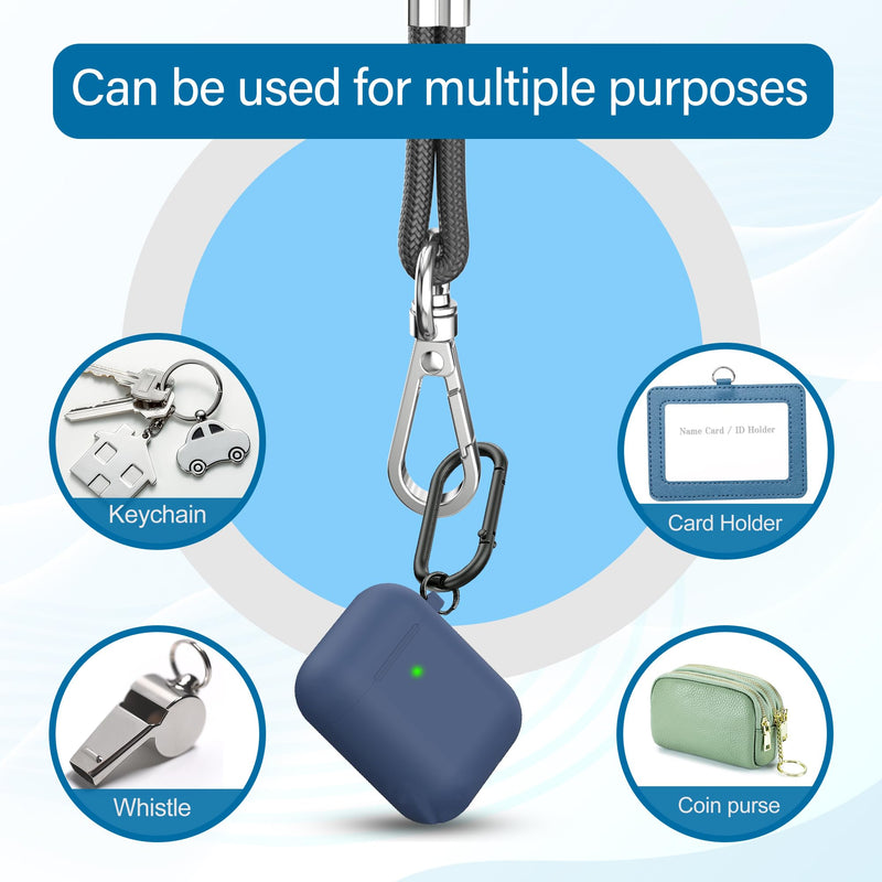[Australia - AusPower] - takyu Phone Lanyard, Soft Nylon Cell Phone Lanyard Crossbody Neck Adjustable Phone Strap with Tether Tabs Suitable for iPhone Android Smartphones - 2PCS Black Grey Black+Grey (2tab) 