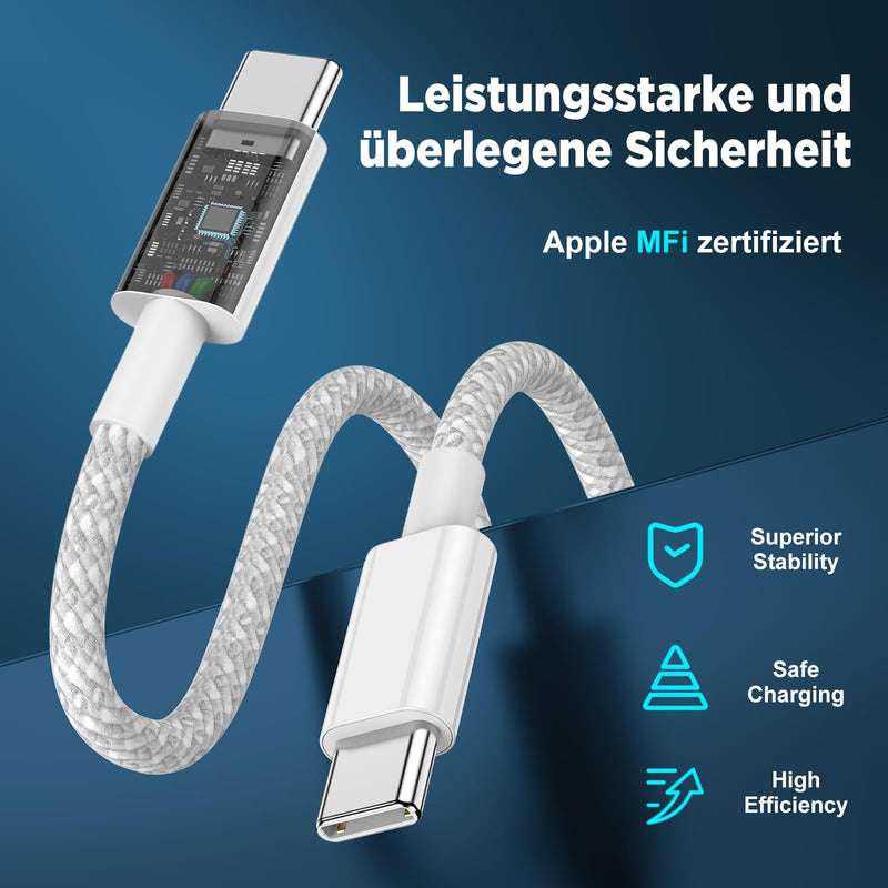 USB C to USB C Cable 2 M + 3 M 2 Pieces 60 W, iPhone 15 16 17 Charging Cable USB C Fast Charging Cable PD USB Type C Charging Cable Nylon for Apple iPhone 15 16 17 Pro Max/Pro/Plus/iPad Pro/Air | USB Type-C PD Fast Charging Cable Nylon for iPhone 15/16...