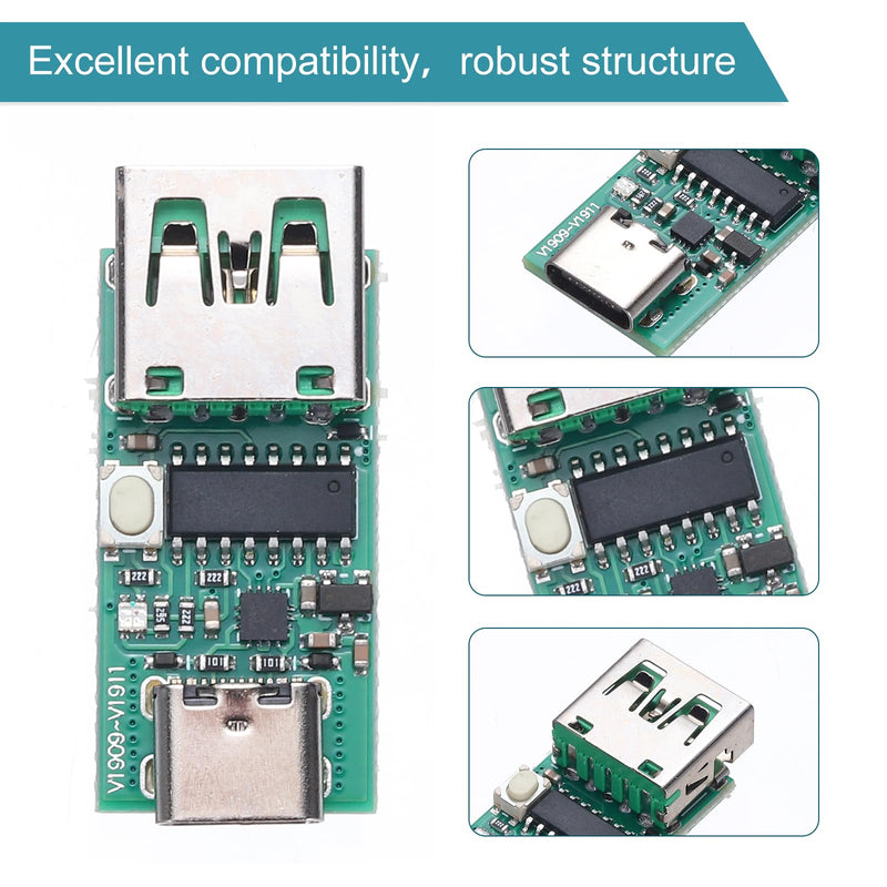 [Australia - AusPower] - QUARKZMAN Type-C USB-C PD2.0/3.0 to DC PD Protocol Quick Charge Trigger Welding USB Model Detector Bare Board Design for DIY Power Solutions 