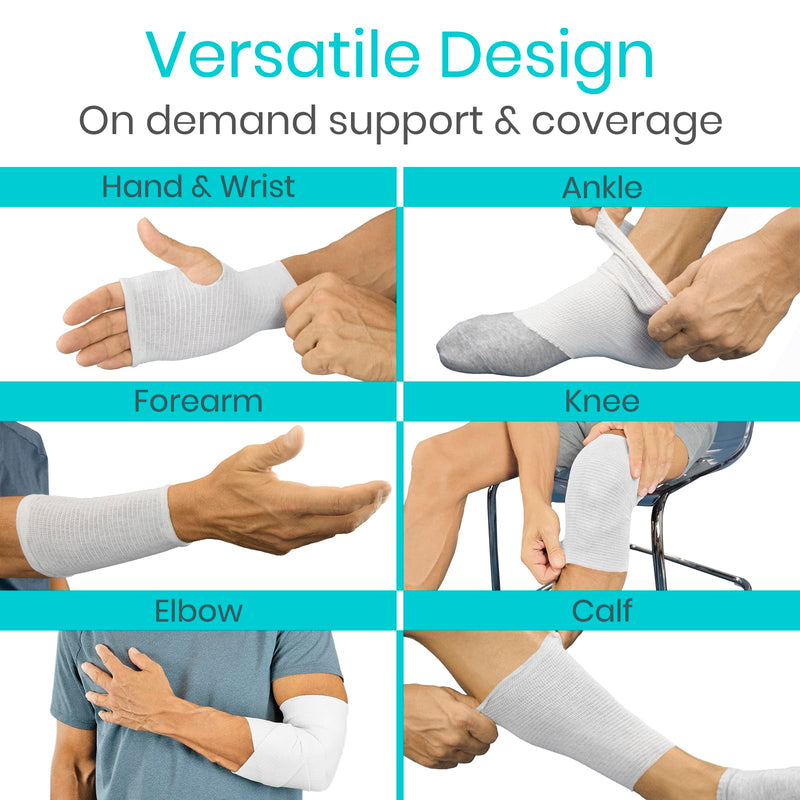 [Australia - AusPower] - Elastic Tubular Bandage - (3.4" x 33 Feet) Stockinette Tubing for Arm & Legs - Stretch Cotton Compression Sleeve for Wound Care - Fabric Mesh Tube Gauze for Support 3.4”x11YD Beige 