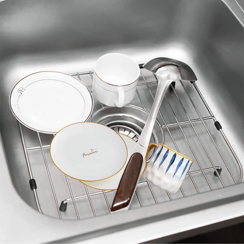 Orgneas Sink Protectors for Kitchen Sink, Single Bowl Sink Bottom Grid 12.5"x16"x1.25", 304 Premium Stainless Steel Grid Insert Sink Grate Drying Rack Centered Drain, 1 Pcs