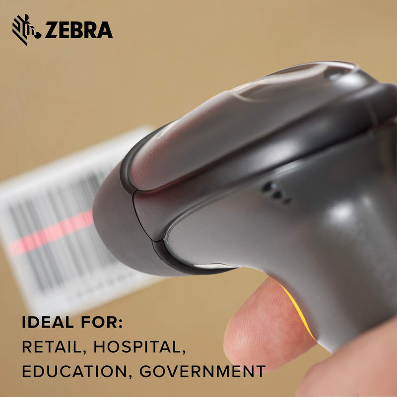 [Australia - AusPower] - Symbol Zebra LS2208 Series Corded Handheld Standard Range Laser Scanner Kit with Gooseneck Stand and Cable Twilight Black LS2208-SR20007R-NA 