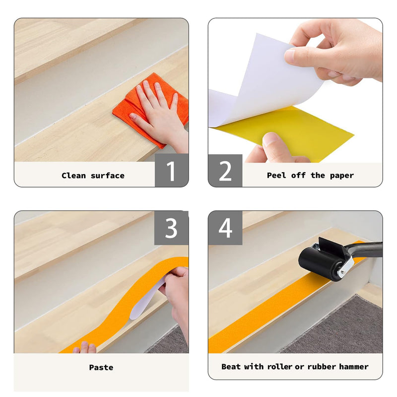 Anti Slip Tape with Bright Yellow Grip Stripes 2 Inch x 33 Feet Waterproof Hazard Caution Warning Tape for Outdoor Stairs, Step Treads, Ramp, Skateboard
