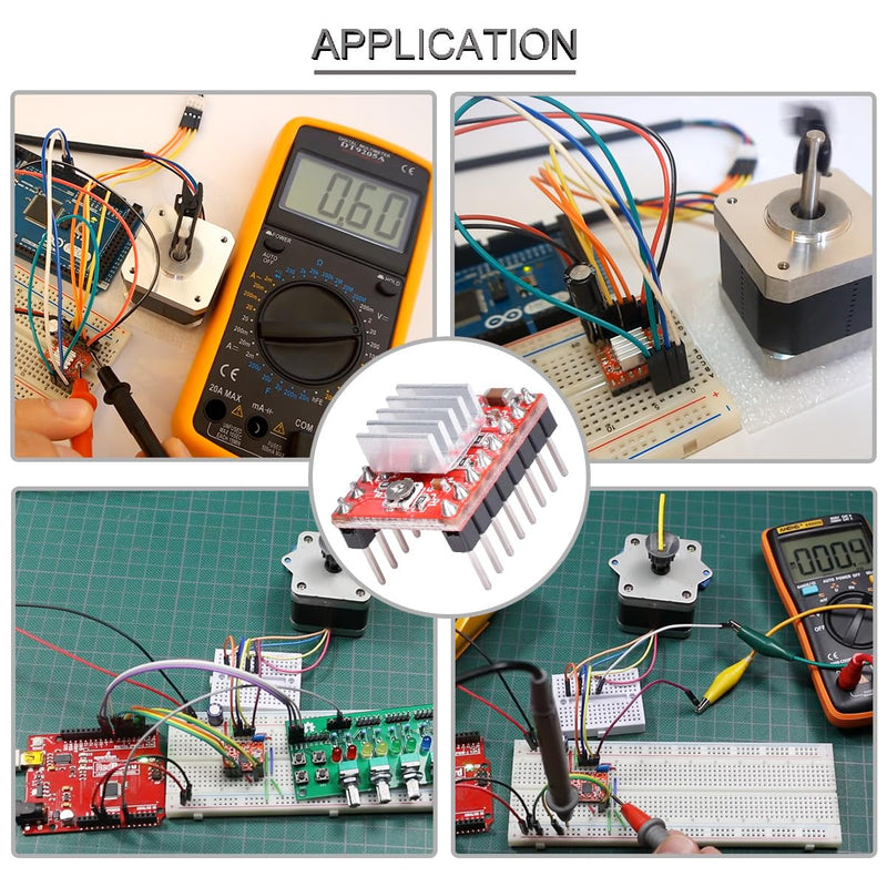 [Australia - AusPower] - 10 pcs A4988 Stepper Motor Driver Module Stepstick Stepper Adjustable Driver Module with Heat Sink Screwdriver for 3D Printer Reprap CNC Machine 