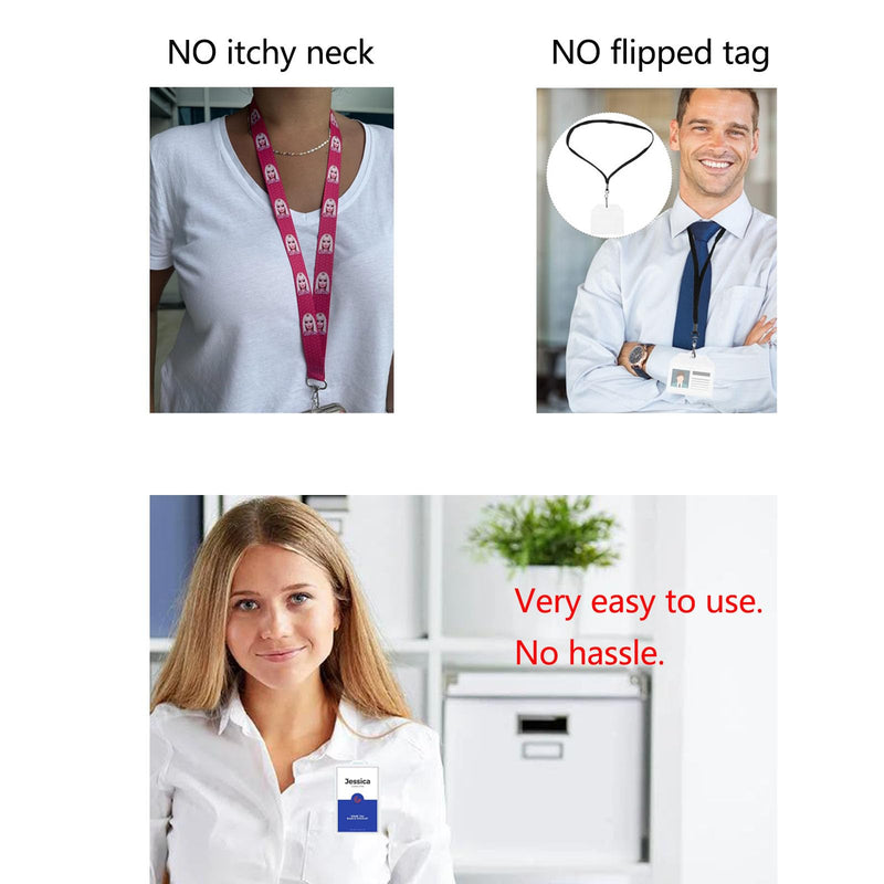 Badge Magnets - 72Pack, Name Tag Magnets (1.75 x 0.5 inches), Name Tag Magnet Backs w/ 3 Extra-Strong Neodymium for ID Badge Holders 72