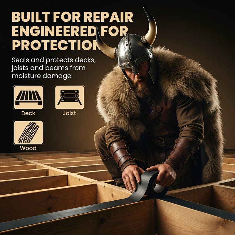 Viking Tape Deck Joist Butyl Tape – Waterproof Joist Protection, 2 Inches x 50 Feet, Strong Adhesion and Timber Guard for Outdoor Deck Builds (6) 6
