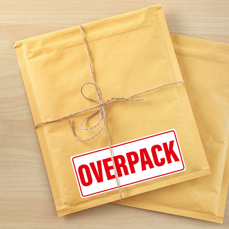 Air Specialty Overpack Labels 500 Pcs, Large Overpack Stickers 2-1/2 x 6 Inches Strong Adhesive Waterproof Shipping & Handling Stickers for Transportation Packing Box