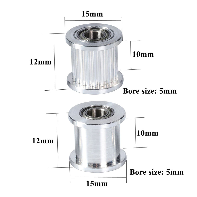 [Australia - AusPower] - 14-Pack V Core 3 3D Printer OD15mm 20T GT2 Idler Pulleys Kit Timing Belt Wheel 20 Teeth 5mm Bore 2GT Pulley for 9mm Width Belt Compatible with RatRig V-Core 3 3D Printer CNC Machine Parts 
